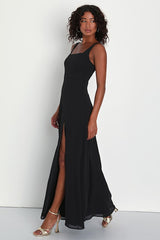 Remarkable Arrival Black Sleeveless Maxi Dress