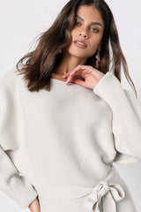 Modern Comfort Ivory Dolman Sleeve Mini Sweater Dress