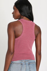 Essential Update Mauve Ribbed Tank Top