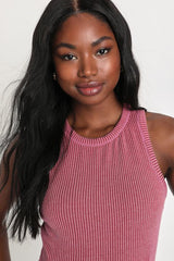 Essential Update Mauve Ribbed Tank Top