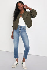 Cool Perfection Olive Green Bomber Jacket