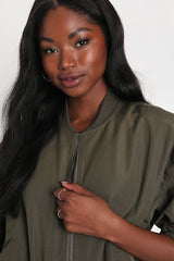 Cool Perfection Olive Green Bomber Jacket