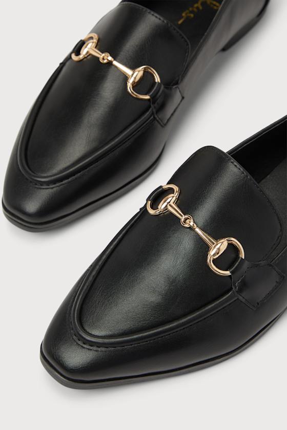 Margote Black Horsebit Loafers