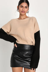 Unforgettable Energy Black Vegan Leather Mini Skirt