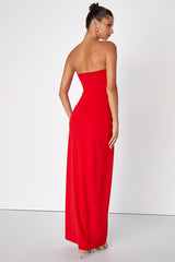 Dedicated to Glamour Red Strapless Maxi Dress