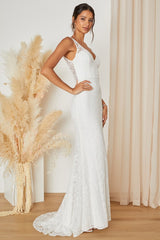 Beloved Eternity White Lace Sleeveless Maxi Dress