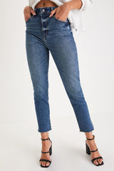 Daily Driver Dark Wash Distressed High-Rise Skinny Jeans