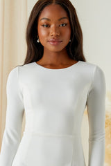 Eloquent Endearment White Long Sleeve Backless Maxi Dress