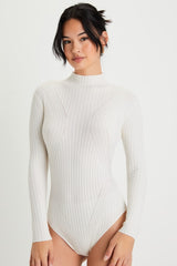 Crawford Ivory Long Sleeve Mock Neck Bodysuit