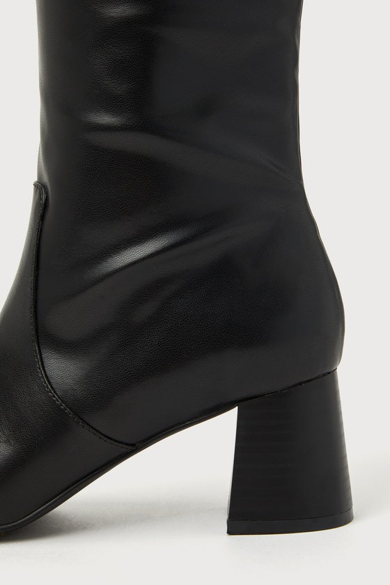 Bryson Black Knee-High Boots