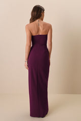 Sensational Beauty Plum Purple Strapless Maxi Dress