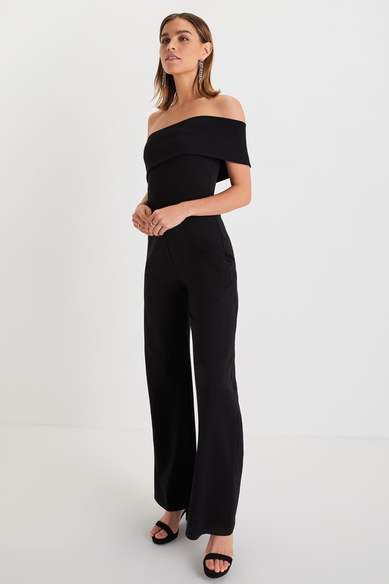 Transcend Time Black One-Shoulder Jumpsuit