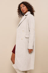 Brisk Elegance Light Beige Double-Breasted Coat