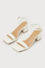 Biancca White Ankle Strap Sandals