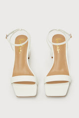 Biancca White Ankle Strap Sandals
