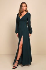 Marvelous Affair Emerald Green Pleated Lace-Up Maxi Dress