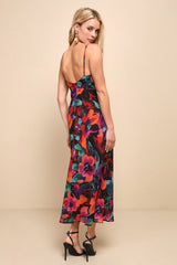 Beautiful Entrance Multi Floral Twist-Front Midi Dress