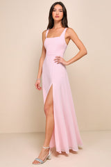 Remarkable Arrival Light Pink Sleeveless Maxi Dress