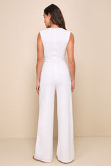 Enticing Endeavors White Jumpsuit