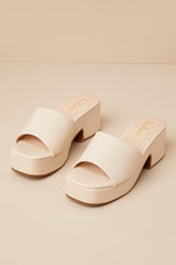 Etain Bone Platform Slide Sandals