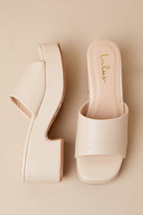Etain Bone Platform Slide Sandals