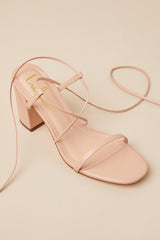 Aribaa Light Nude Lace-Up High Heel Sandals