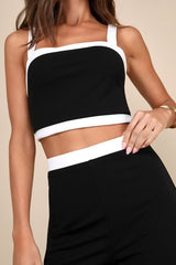 Set for Perfection Black Color Block Two-Piece Jumpsuit