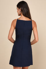 Chic Ease Navy Blue Sleeveless Mini Dress