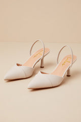 Verenna Ivory Pointed-Toe Slingback Pumps