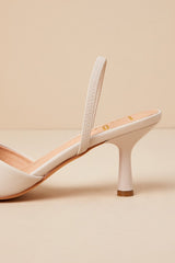 Verenna Ivory Pointed-Toe Slingback Pumps