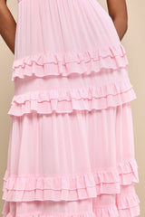 Lavish Perfection Light Pink Ruffled Tiered Maxi Dress