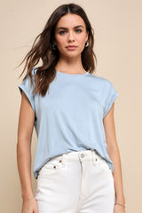 Easy Essential Light Blue Short Sleeve Tee