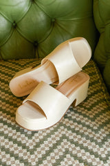 Etain Bone Platform Slide Sandals