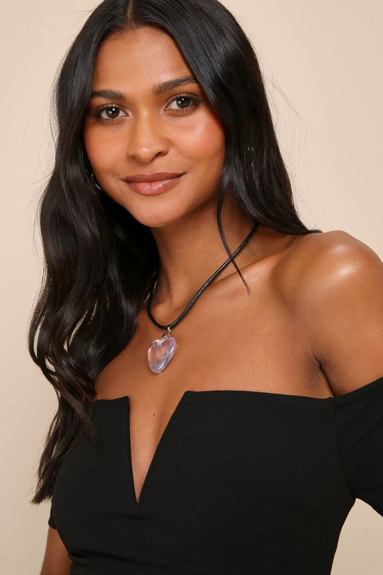Cheers to This Black Off-the-Shoulder Bodycon Dress