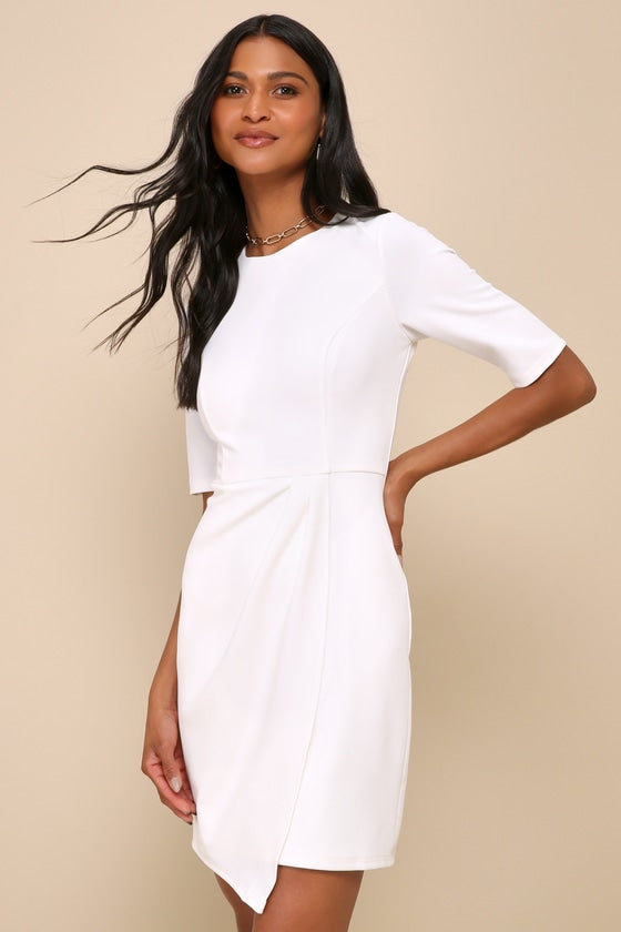 Westwood White Half Sleeve Sheath Dress