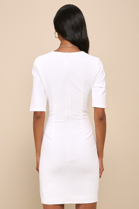 Westwood White Half Sleeve Sheath Dress