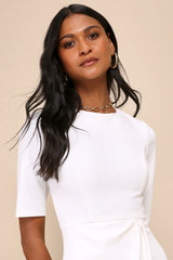 Westwood White Half Sleeve Sheath Dress