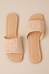 Esty Light Nude Woven Slide Sandals
