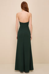 Passionate Admiration Emerald Strapless Bustier Maxi Dress