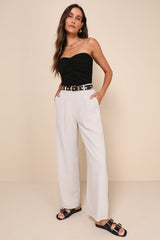 Immense Perfection Black Ruched Strapless Top