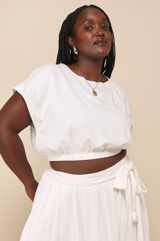 Brings You Back Ivory Two-Piece Midi Dress