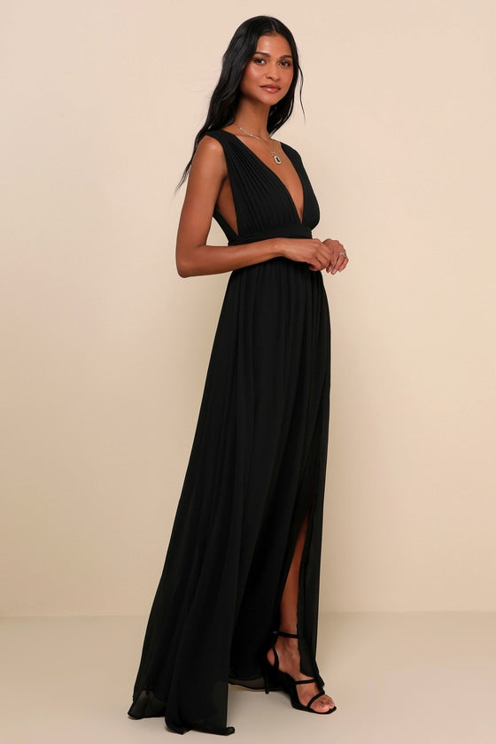 Heavenly Hues Black Maxi Dress