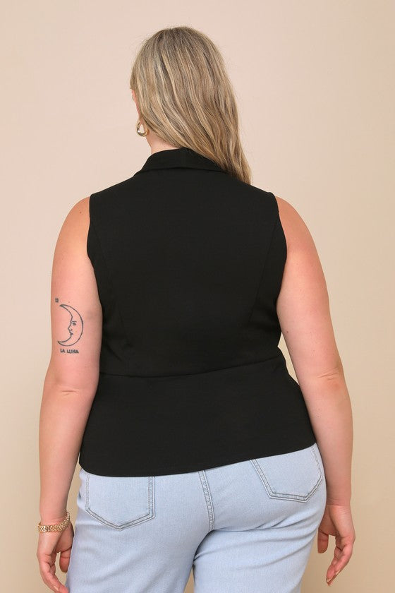 Heightened Vibes Black Sleeveless Vest Top