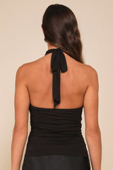 Cute Inspiration Black Sleeveless Halter Top