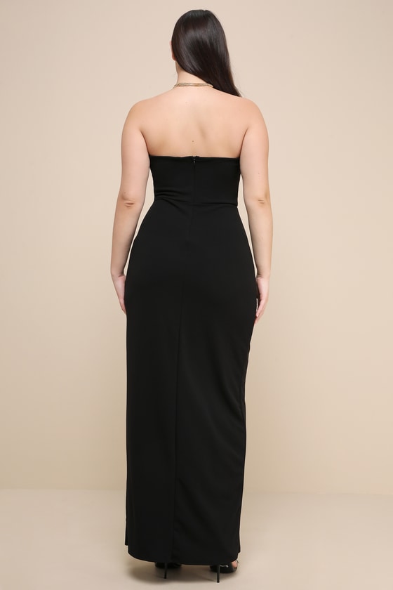 Dedicated to Glamour Black Strapless Maxi Dress