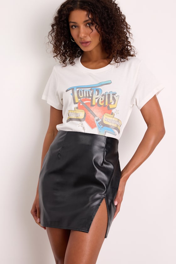 Walking the Walk Black Vegan Leather Mini Skirt