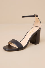 Arylee Black Ankle Strap Heels