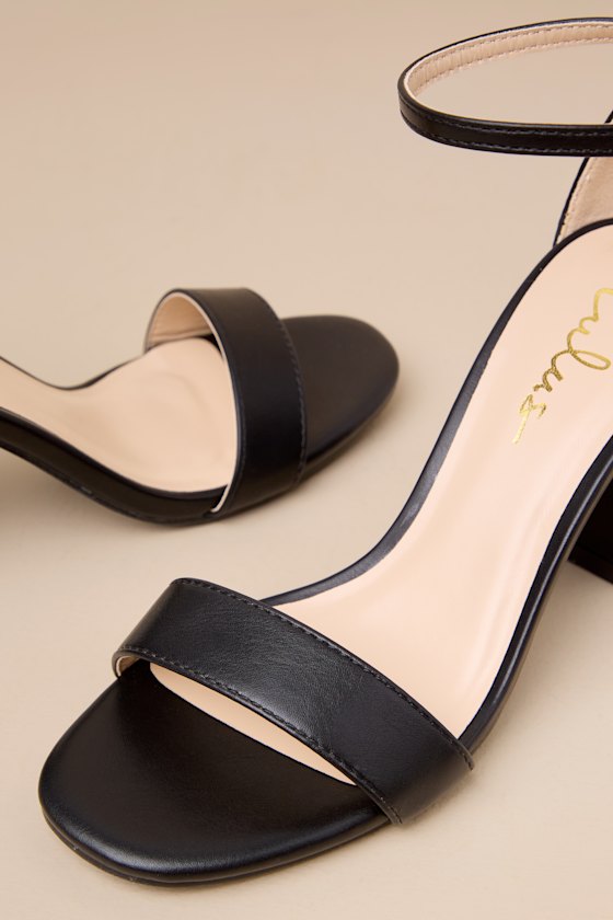 Arylee Black Ankle Strap Heels