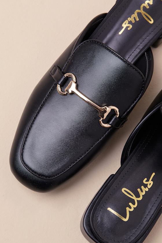 Ranae Black Slide-On Loafers