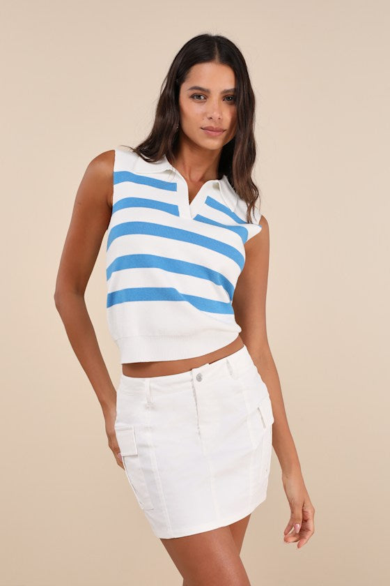 Trendsetting Aura Ivory Cargo Mini Skirt